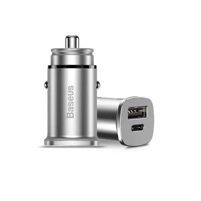 Baseus 30W Dual USB C PD Quick Charge QC 4.0 Car Charger For Mobile Phone Charger Fast USB PD Type C AFC SCP Car Phone Charger