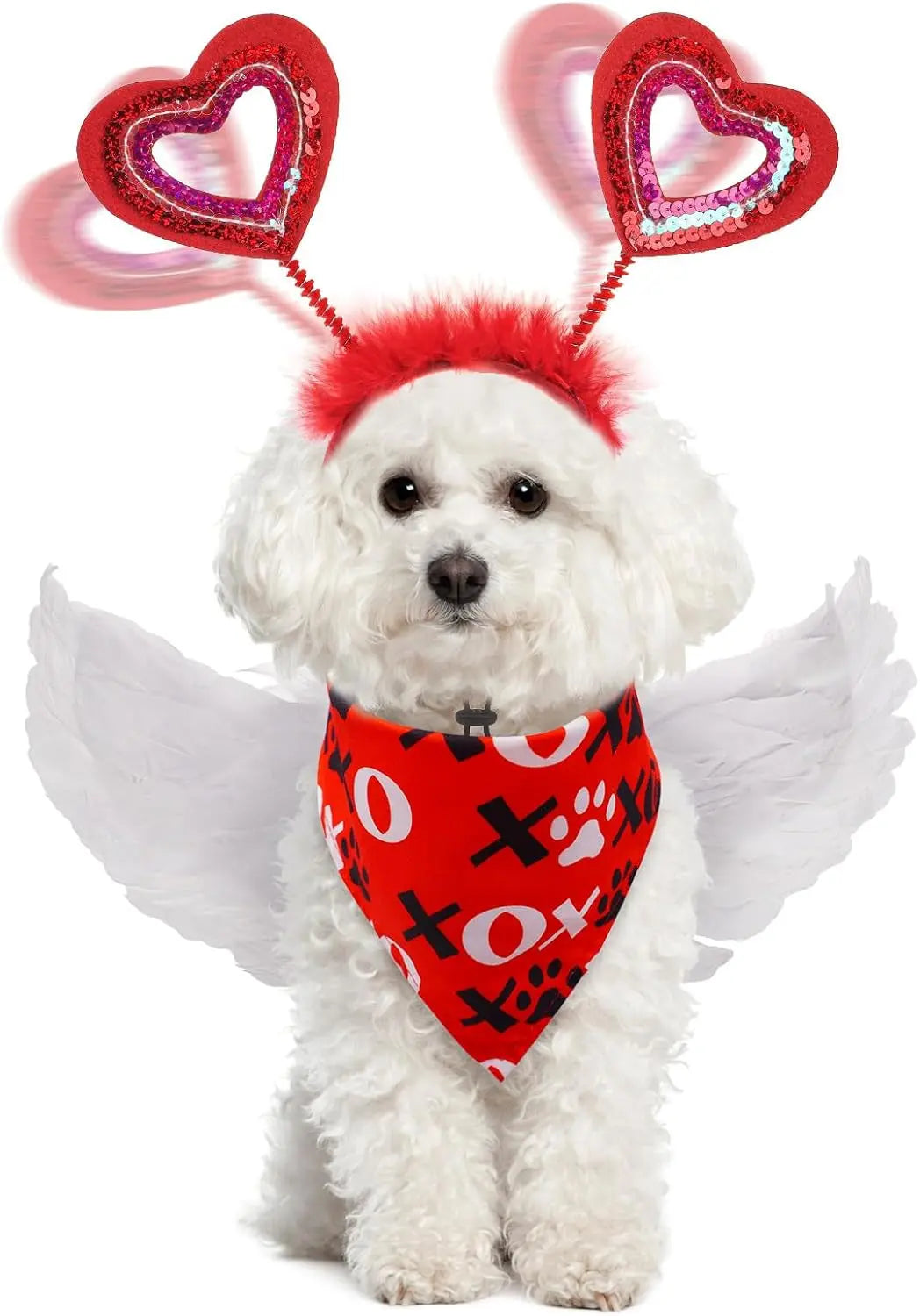 Birthday & Holiday Dog Costume Set with Tutu, Bandana & Hat, Holiday Outfit S–M