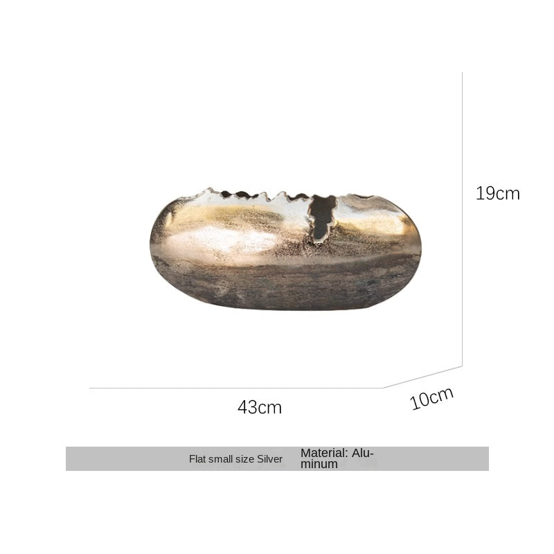 Modern Luxury Oval Edge Decorative Tray Creative Home Dining Table Fruit Plate Ornament