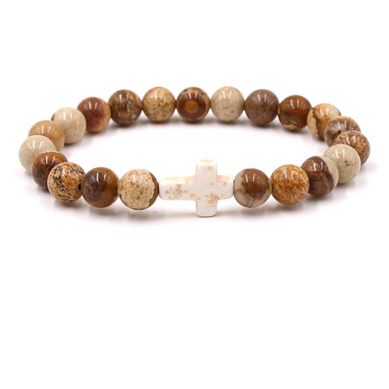 Fashion bead jewelry cross bracelet