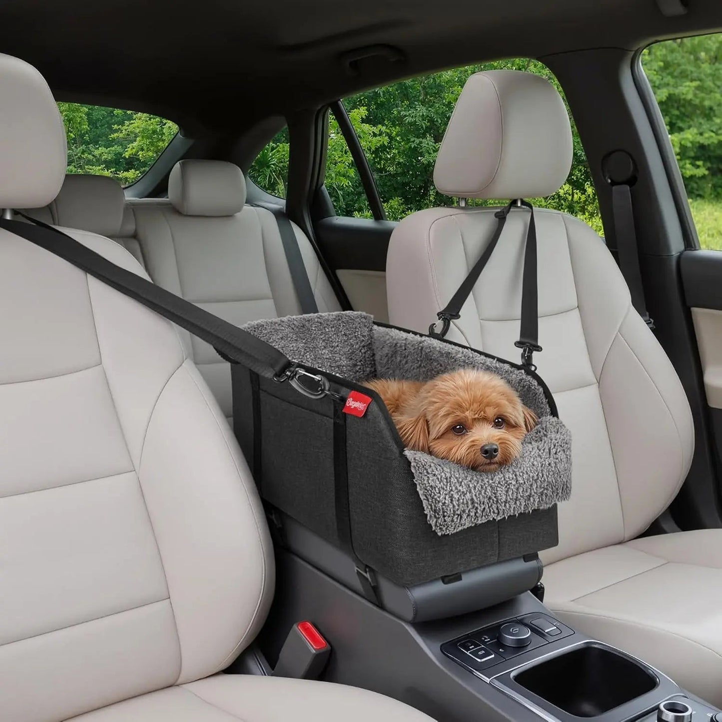 Center Console Dog Car Seat for Small Dogs, Portable Pet Booster Seat
