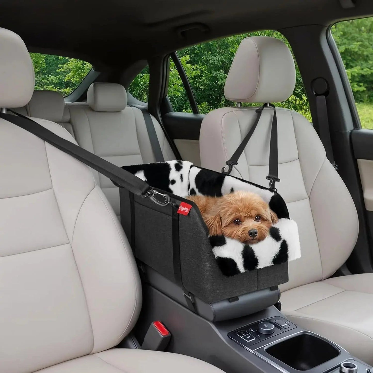 Center Console Dog Car Seat for Small Dogs, Portable Pet Booster Seat