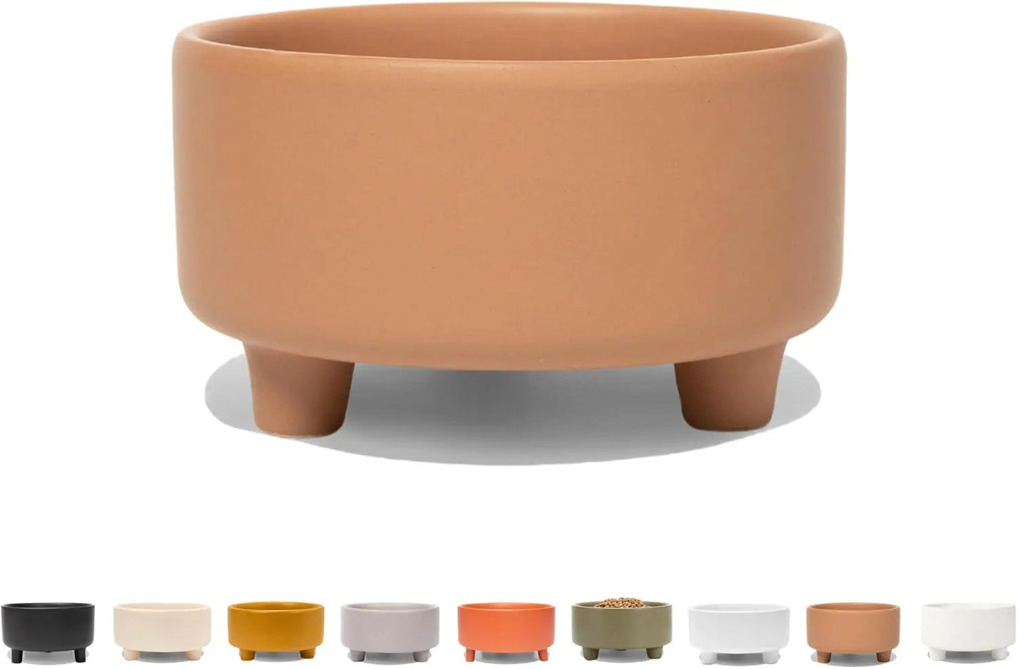 Ceramic Cat & Dog Pet Bowl, Elevated Stoneware Feeder, Dishwasher Safe