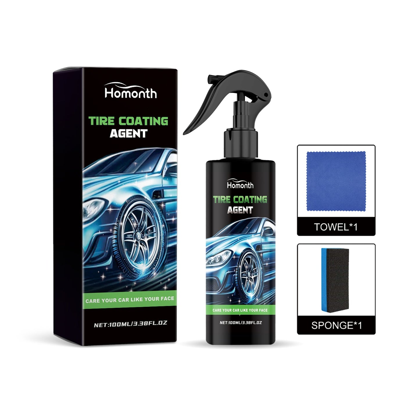 Tire Coating Agent, Automobile Tire Clean Decontamination Anti Aging Renovate Polishing Agent