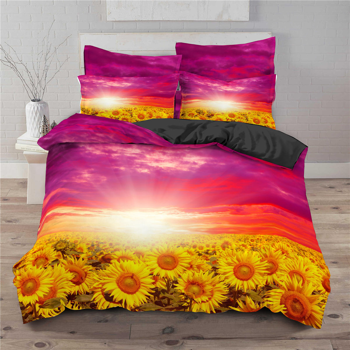 Sunflower 3D digital print set of 3 pieces/2 pieces