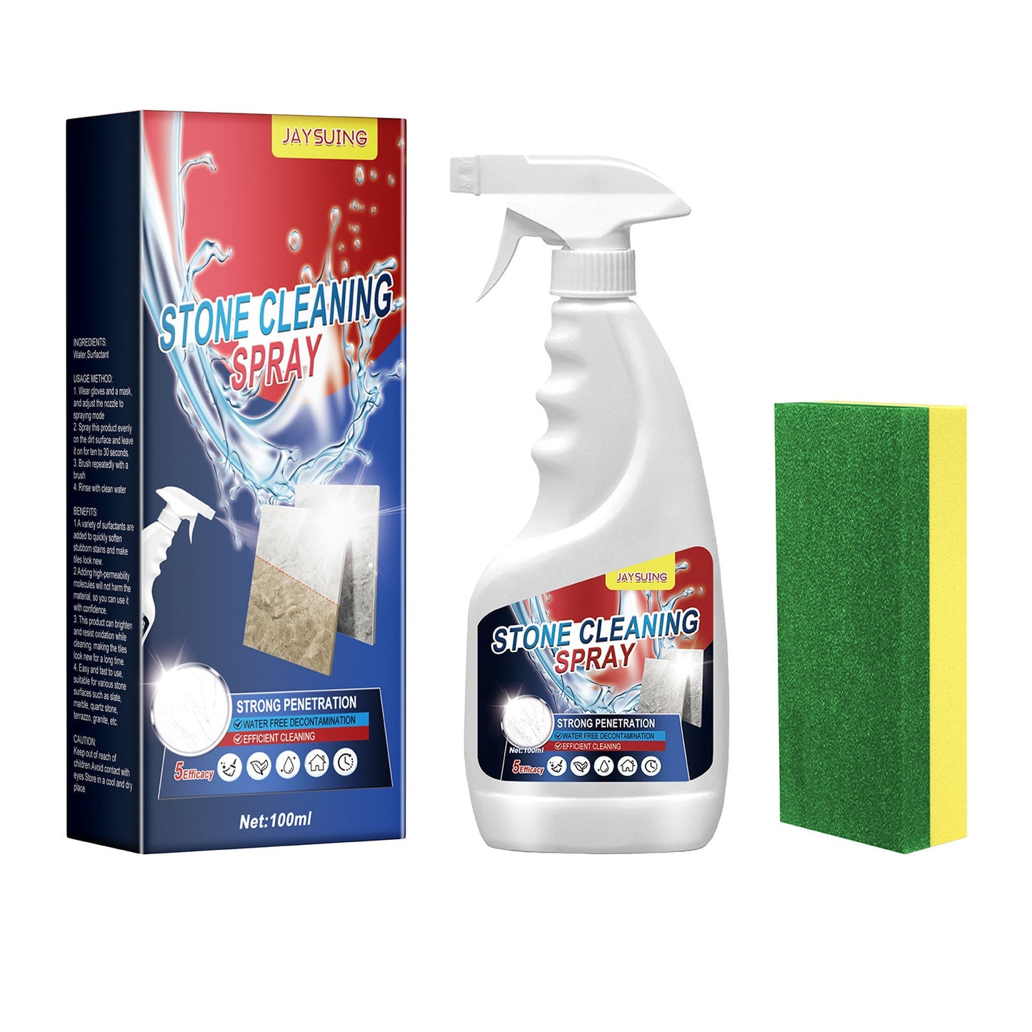 Stone Cleaning Spray, Domestic Kitchen Marble Tile Decontamination Repair Scratch Cleaner