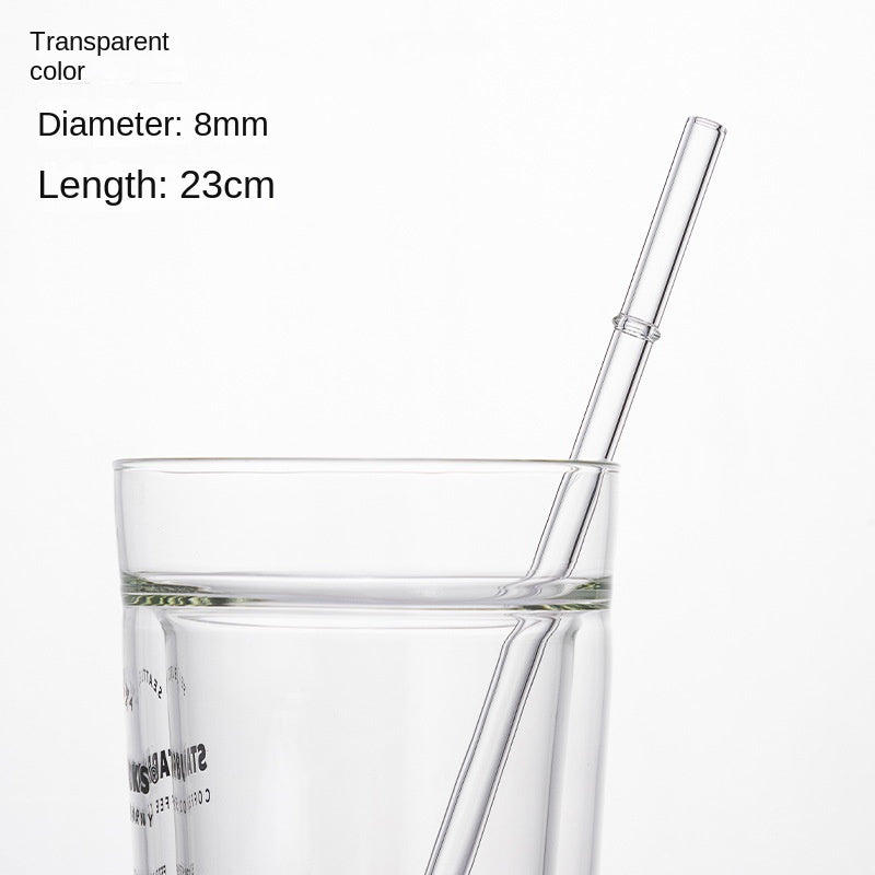 Eco-Friendly High Borosilicate Glass Straw Durable Heat-Resistant Starbucks Kids Straw 27cm Customized