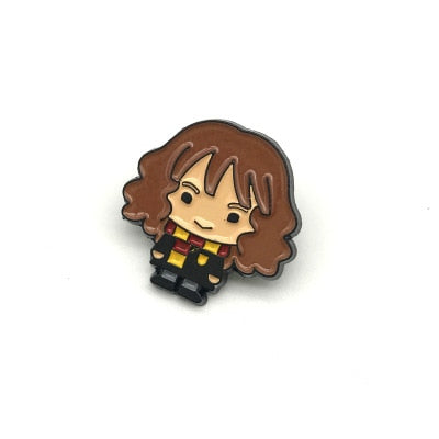 Harri Potter Wizard student Enamel Pin Brooches Cartoon Creative Metal Brooch Pins Denim Hat Badge Collar Jewelry
