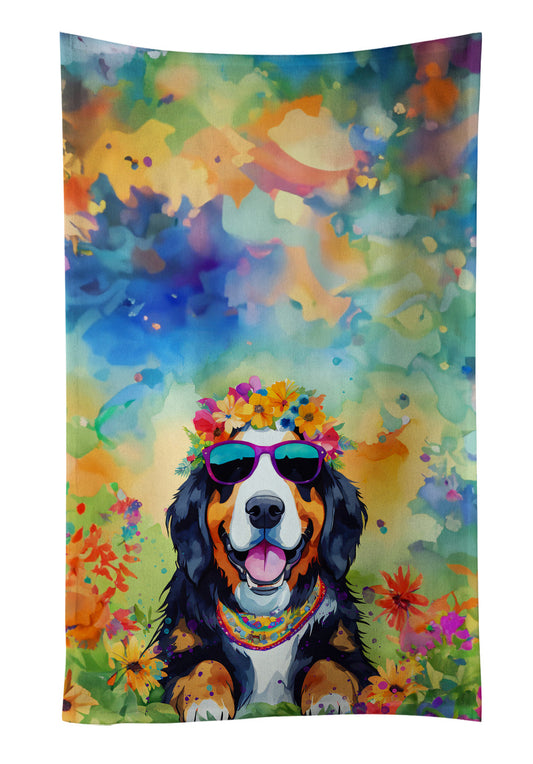 Bernese Mountain Dog Hippie Dawg Kitchen Towel