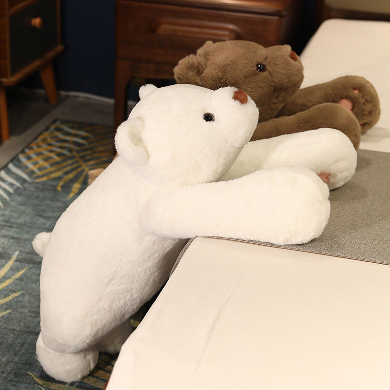 Lying down polar bear plush toy panda doll sleeping pillow doll