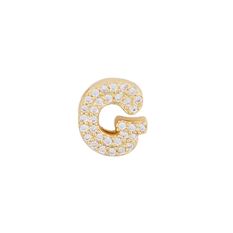 Fashion English 26 letter single pendant gold DIY bracelet necklace accessories