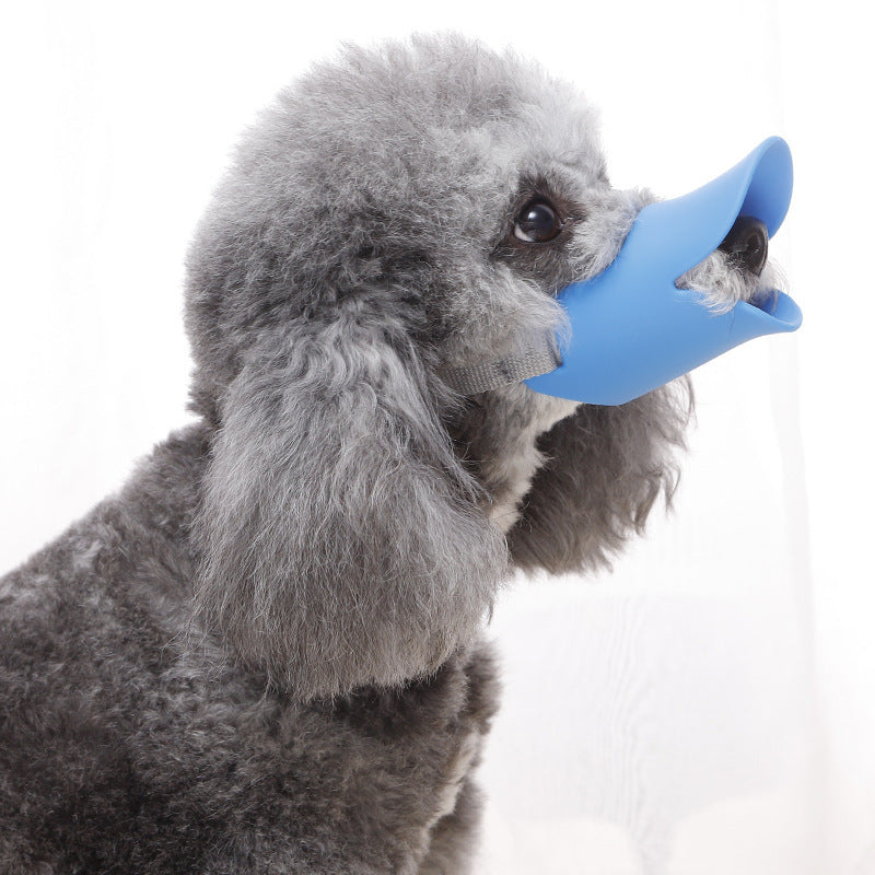 Dog Muzzle Anti-Bite and Anti-Bark Silicone Duckbill Muzzle Comfortable and Breathable Adjustable Strap Pet Mask