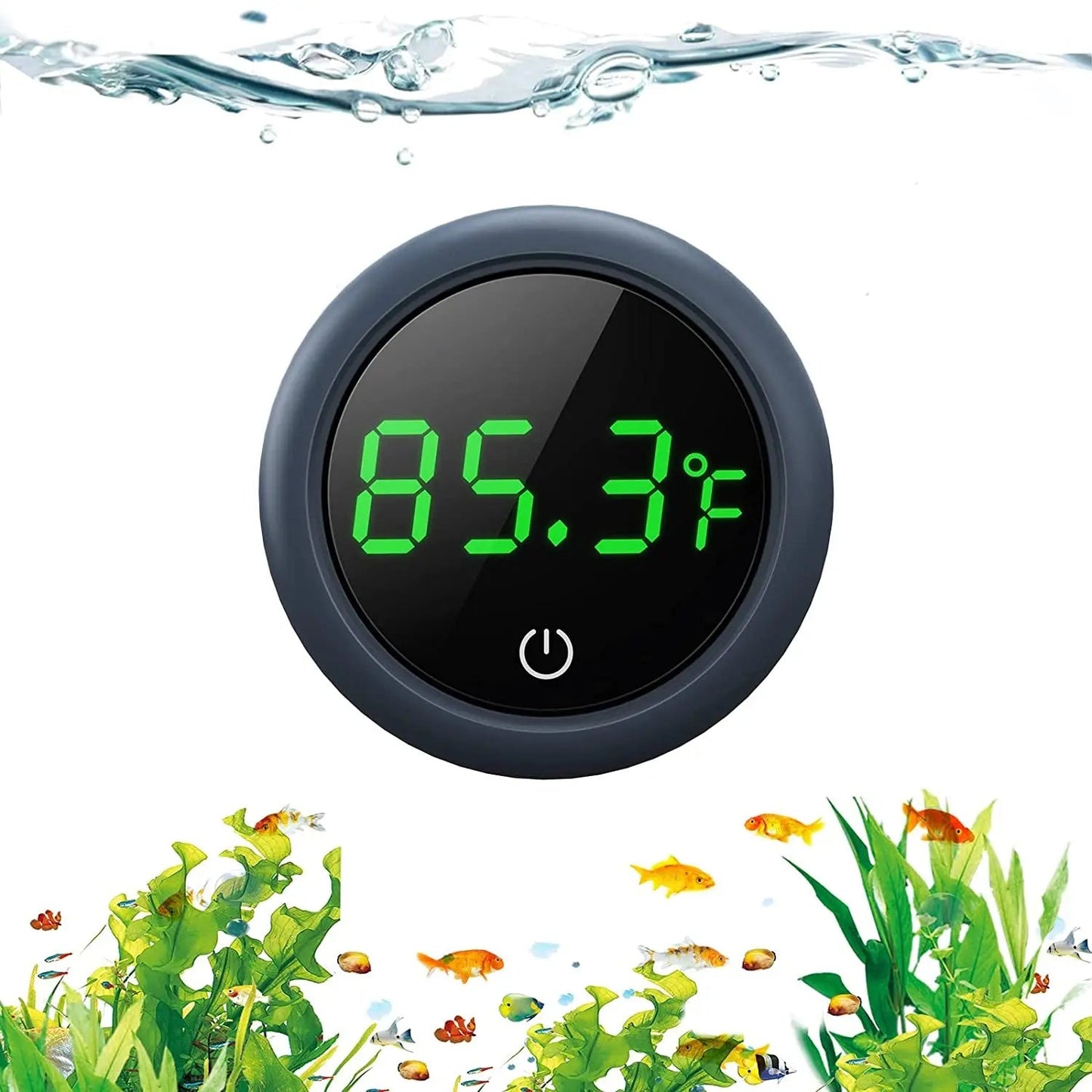 Digital Aquarium Thermometer LED Display ±0.9°F Stick-On Fish Tank Gauge