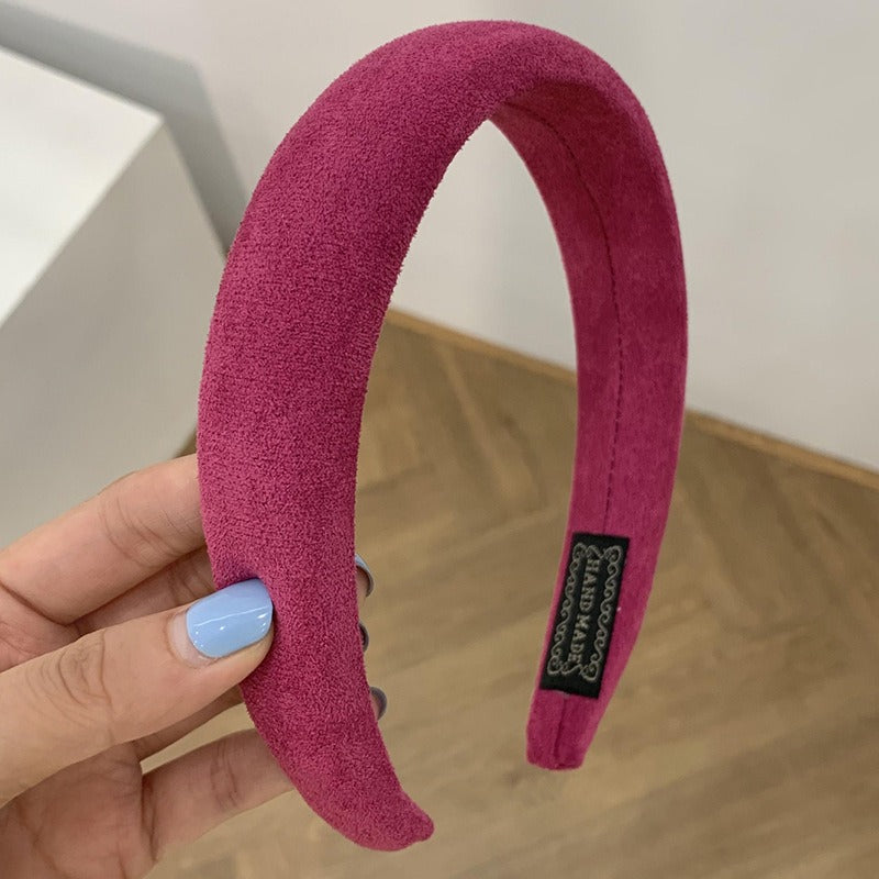 Candy colored velvet with wide edge sponge headband flocking