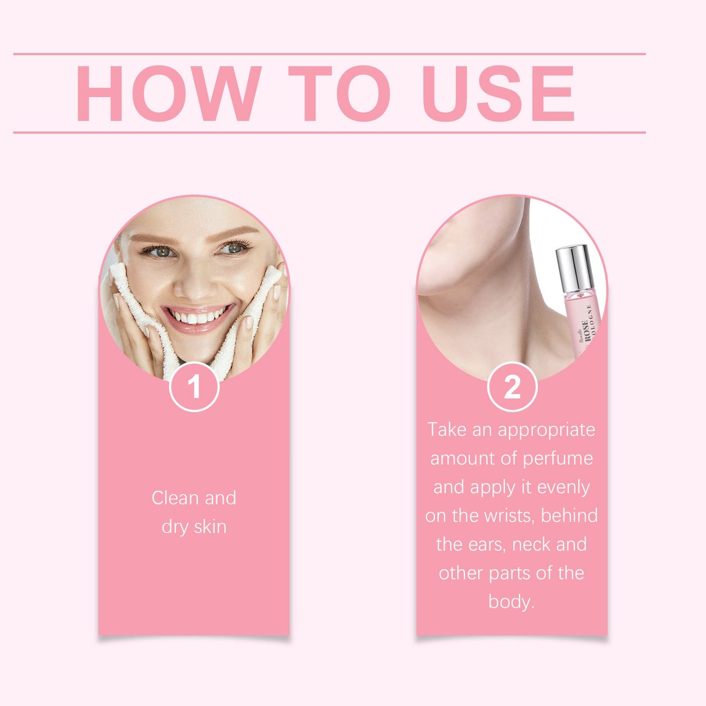 Rose Elegant Roll-On Perfume Women's Wrist Long-Lasting Light Fragrance Fresh Floral Roses Keep Perfume Perfume