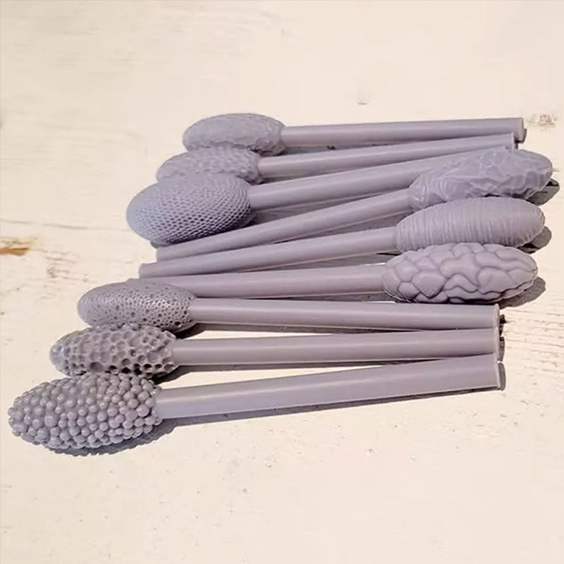 9 - piece Clay Art Texture Tool Sets. Includes Pattern Rollers for Modeling, Embossing Plaids with Hand - held Rollers