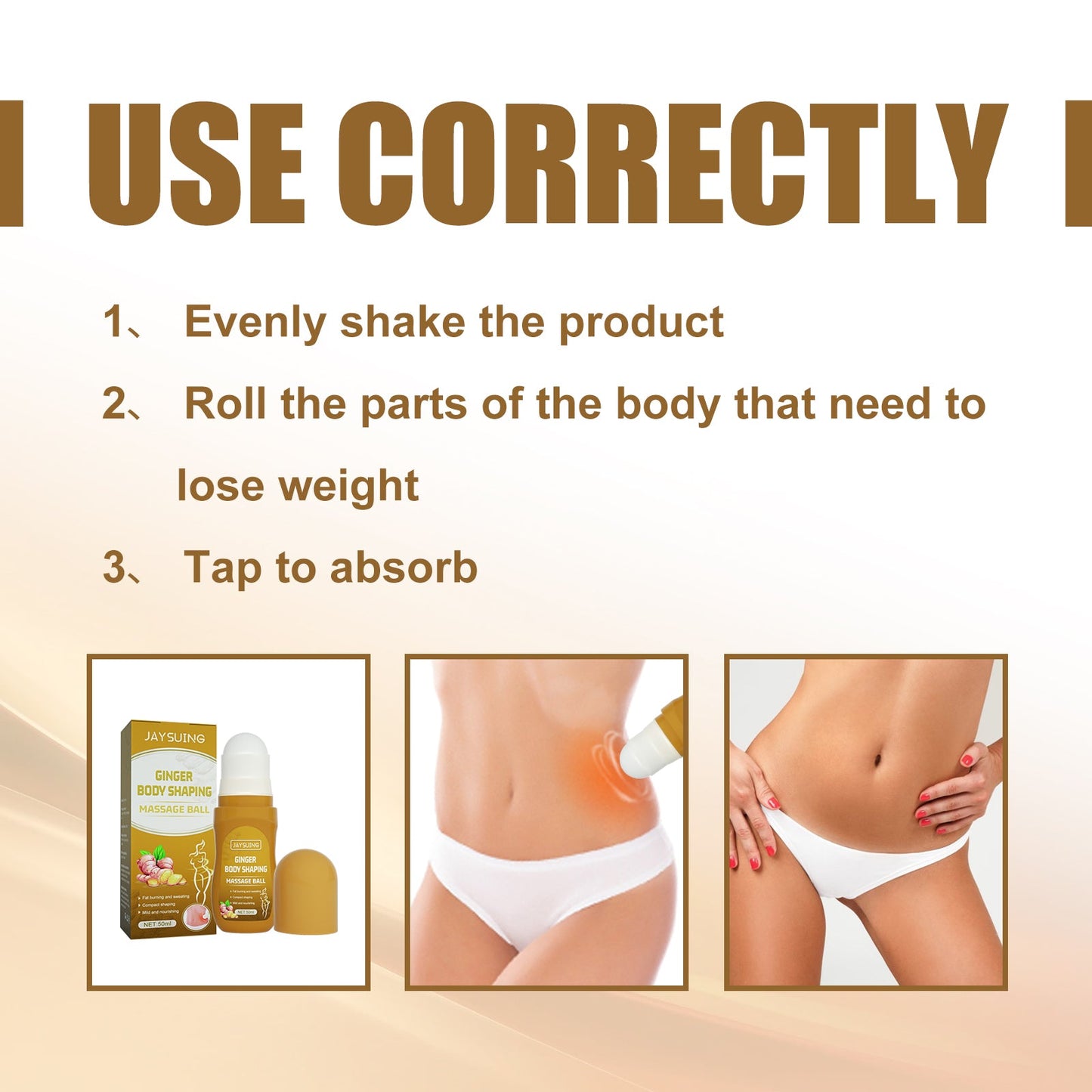 Ginger Body Shaping Massage Ball, Shape Slimming Lift Firming Skin Massage Ball