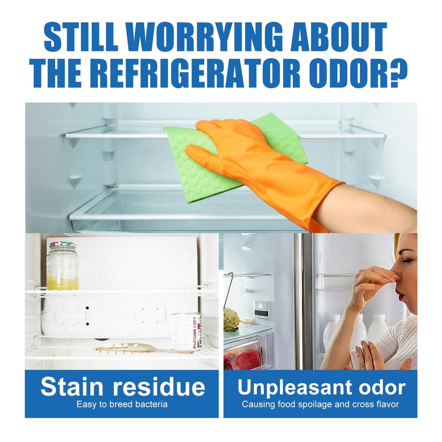 Refrigerator Cleaning Tablets, Deep Cleaning Household Freezer Crevices Descaling Odor Cleaning Effervescent Tablets