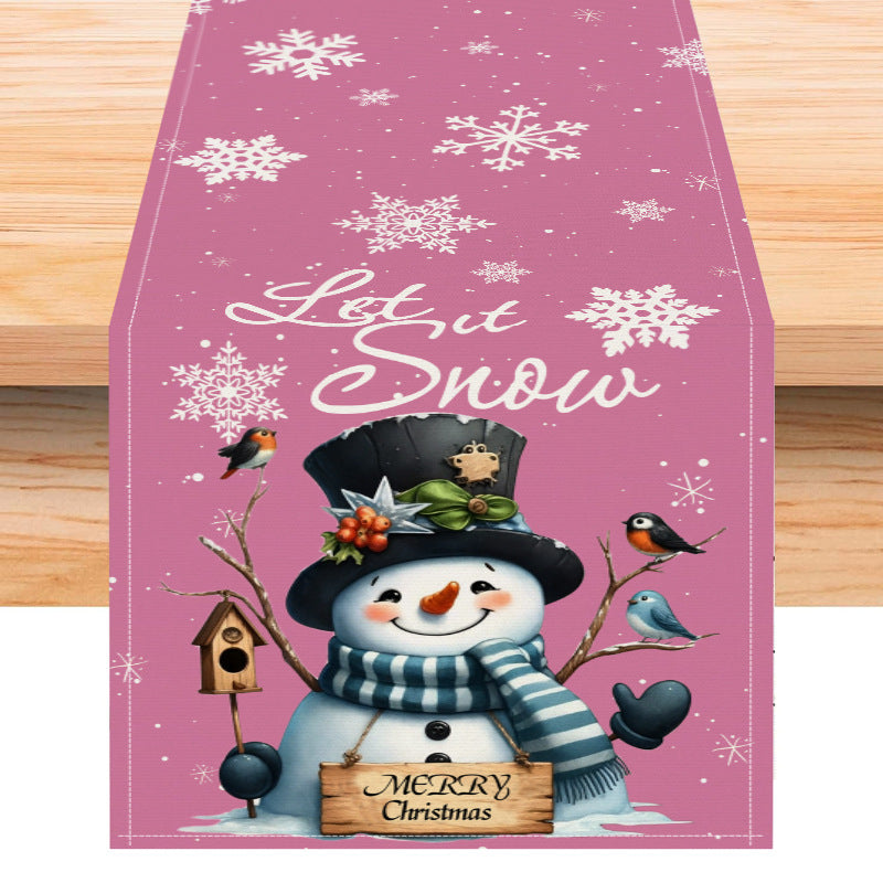 Christmas snowman linen table flag living room dining table decoration tablecloth Christmas restaurant tablecloth coffee table cloth