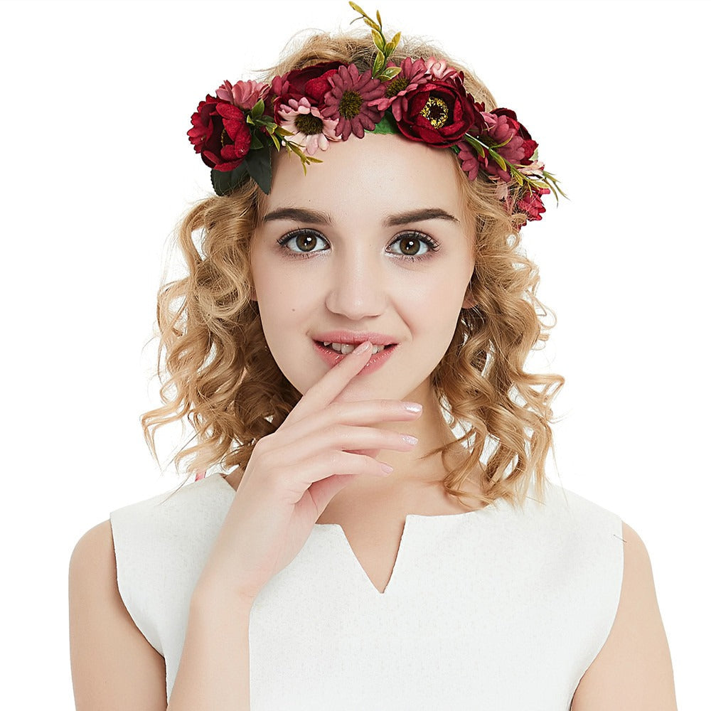Pearl velvet flower headband headband rose flower headband photo shoot