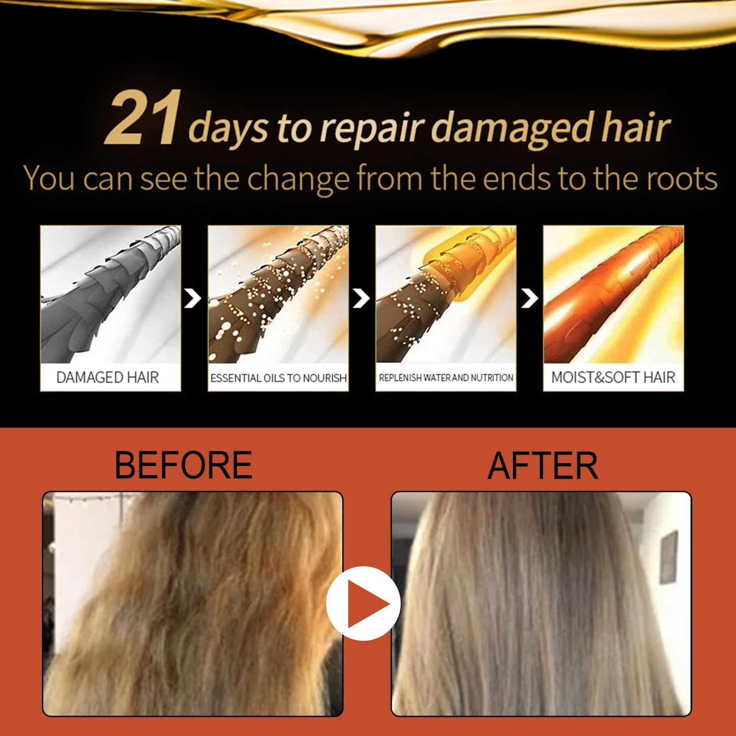 Argan Oil, Repair Dry Hair Supple Hair Moisturizing Care Essential Oil
