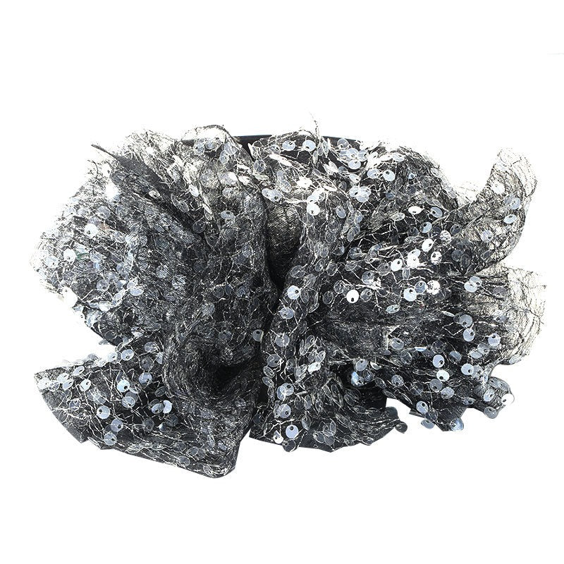 Fashionable fish scale cloud fabric large bow hairband