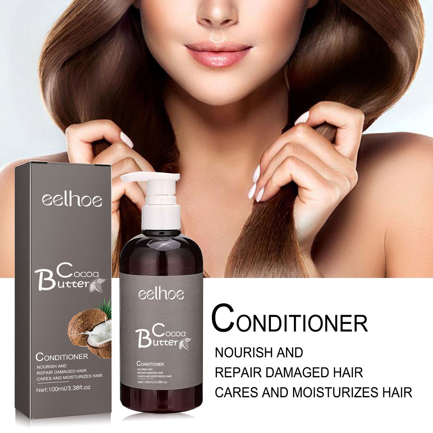 Smooth Shampoo Cocoa Butter Shampoo Conditioner Clean Smooth Hair Moisturizing Hair Treatment