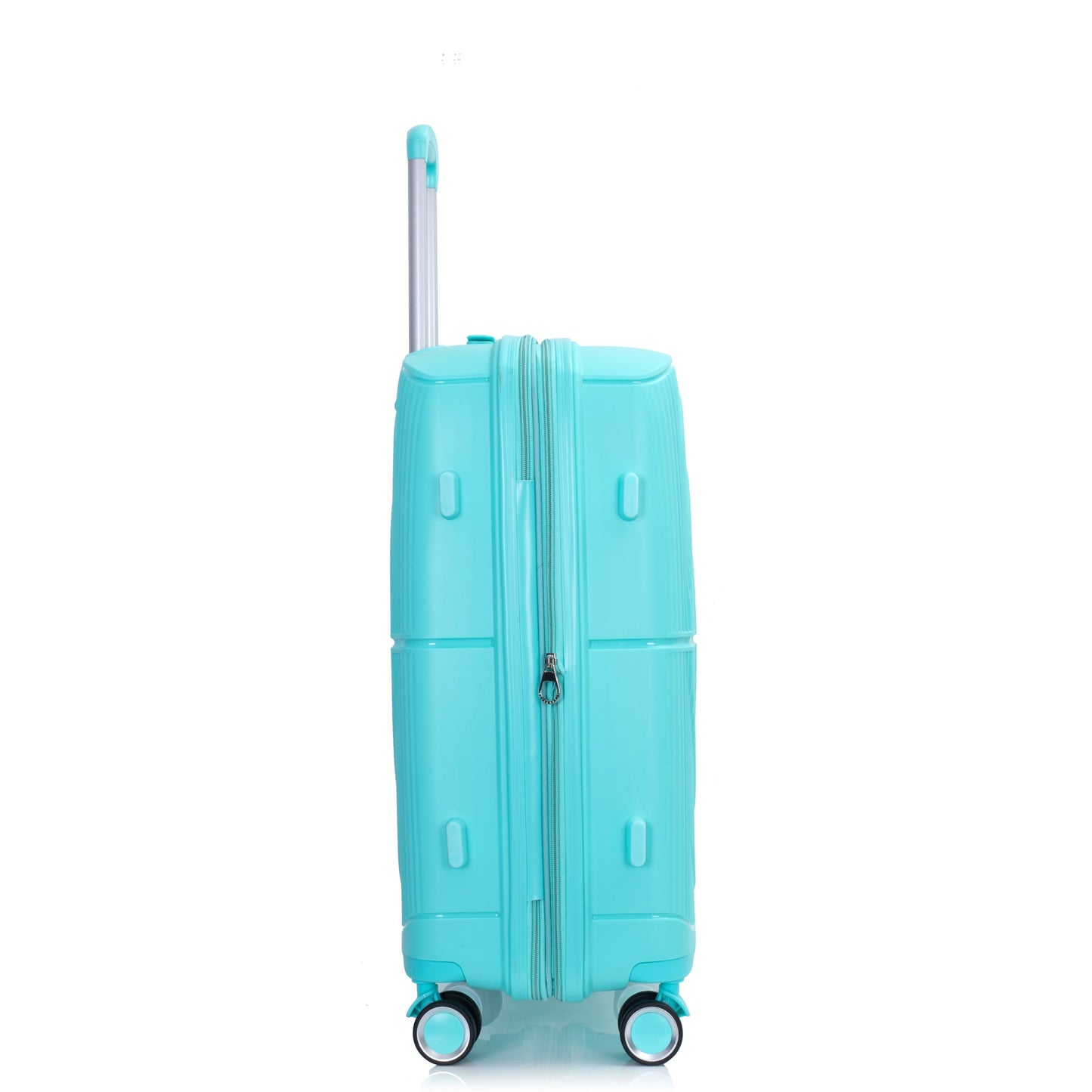 Expandable Hardshell Suitcase Double Spinner Wheels PP Luggage Sets Lightweight Durable 3-Piece Set (20/24/28) , Lake Blue
