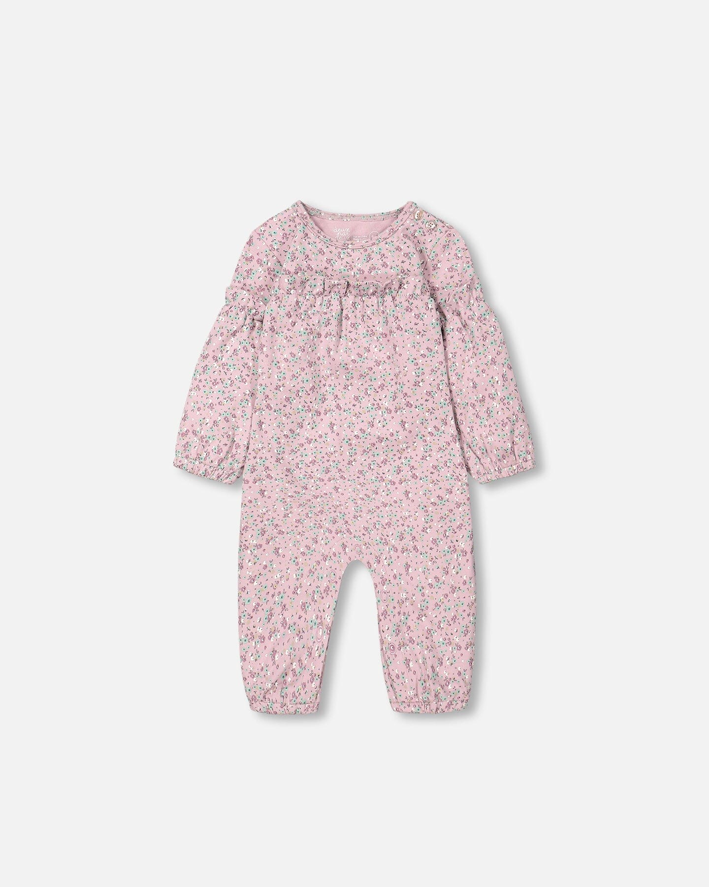 Organic Cotton Jumpsuit Mauve Little Flower Print