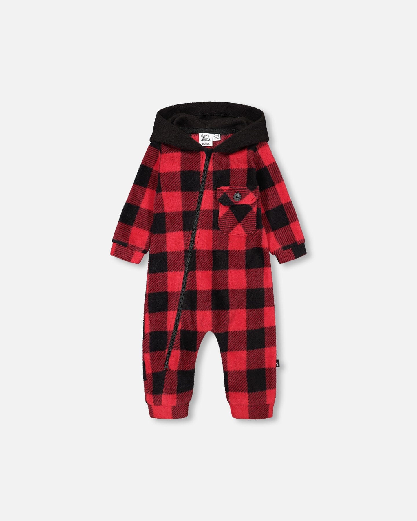 Light Polar Hooded Jumpsuit Buffalo Plaid