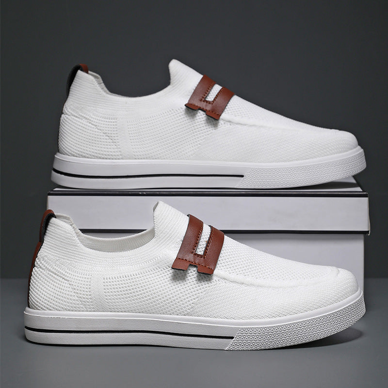 Soft elastic mesh shoes sports shoes lightweight business men's shoes