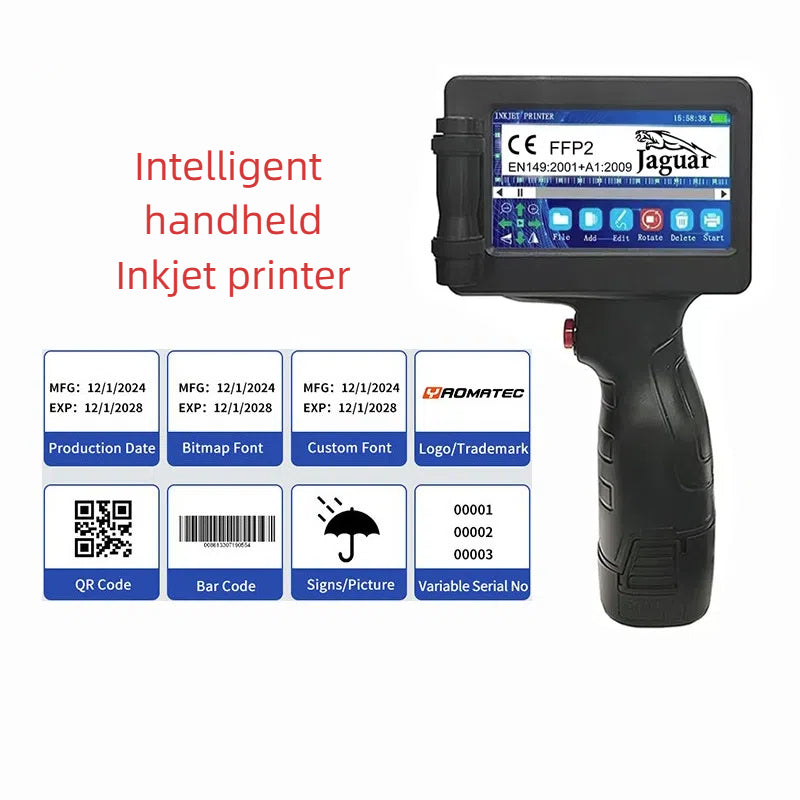 Yaomatec 1755 intelligent handheld inkjet printer assembly line batch number changing and marking machine food production date