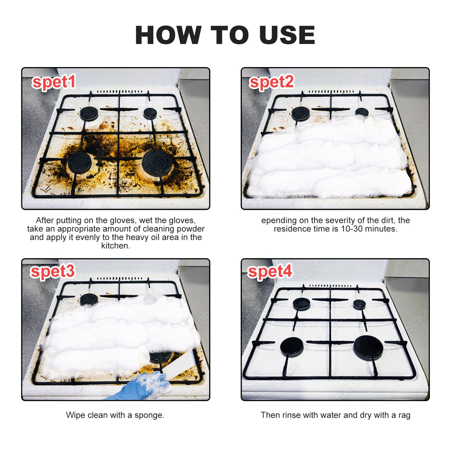 JAKEHOE Protective Kitchen Cleaner, Multi-Purpose Kitchen Stove Hood Heavy Oil Cleaning Dirt
