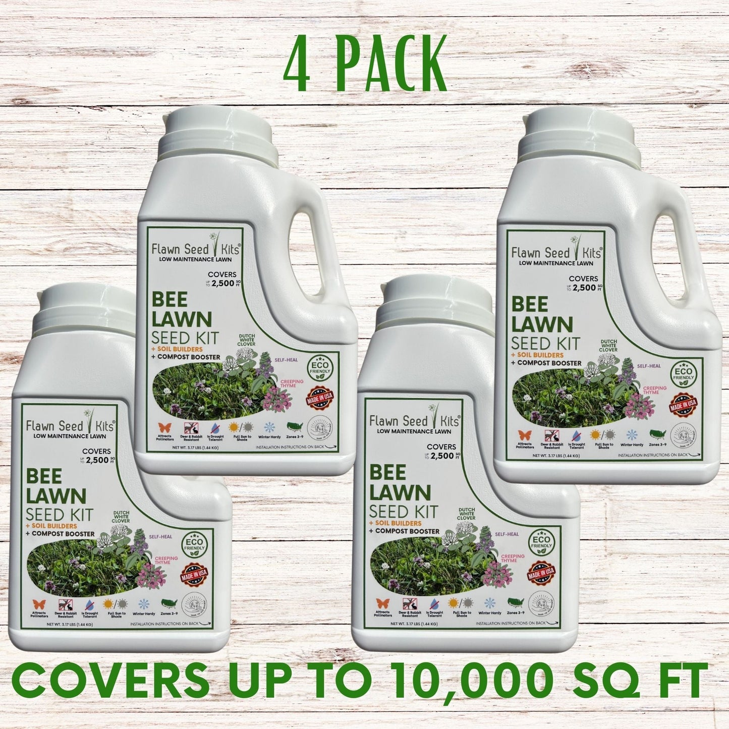 Bee Lawn Seed Kit - Easy Spread Shaker