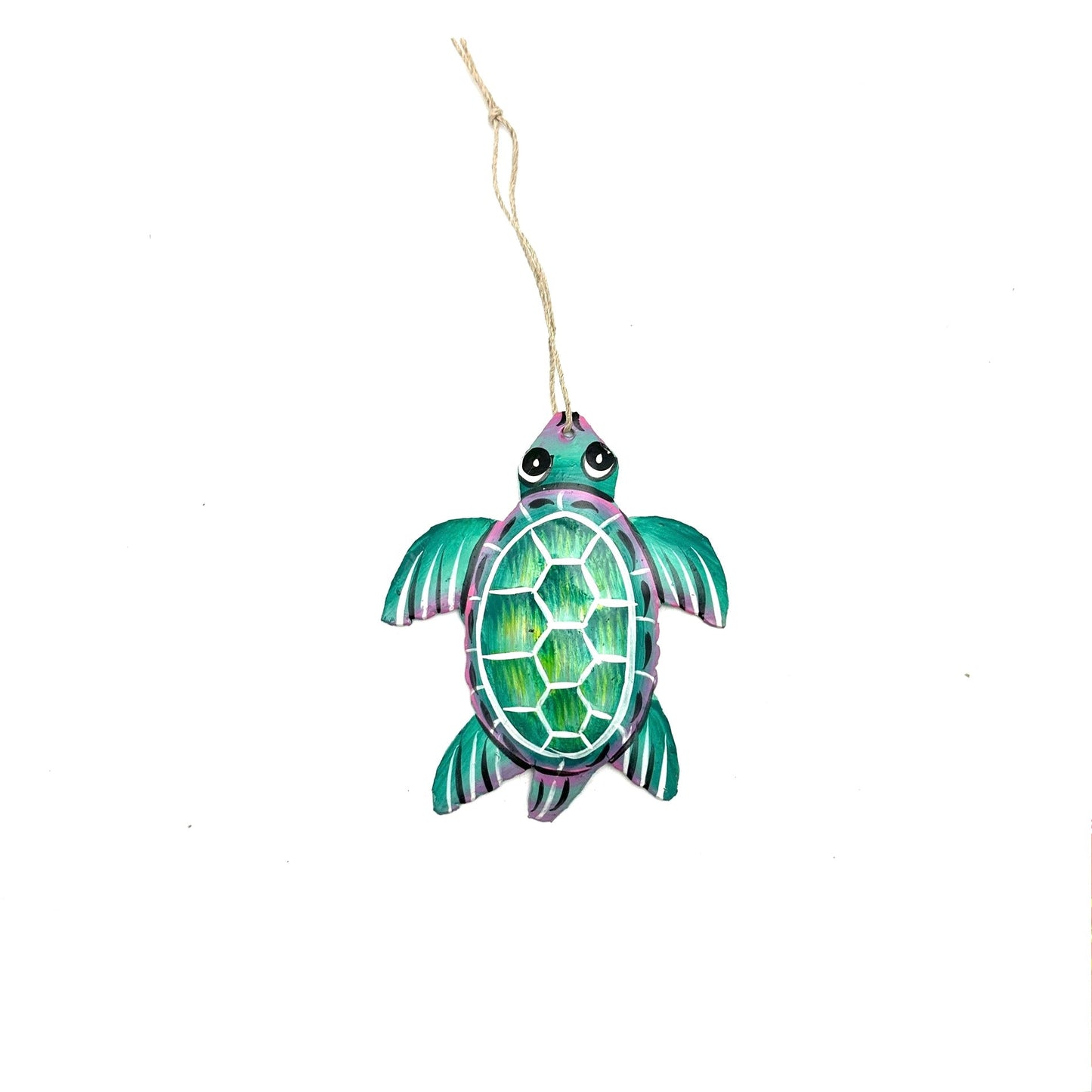 Painted Turtle Ornament- Green