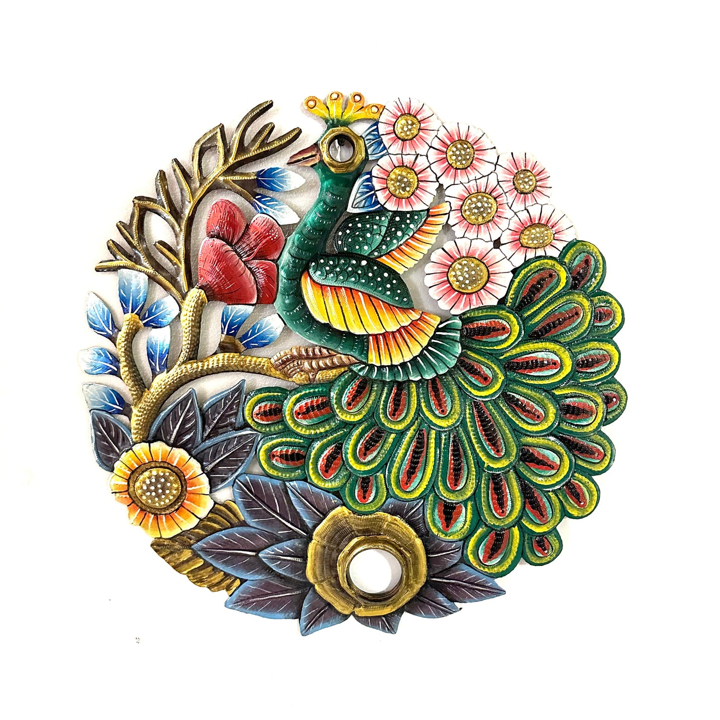 Painted Peacock Oil Drum Top