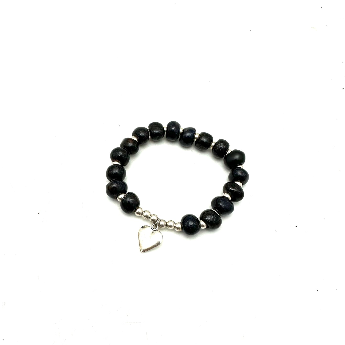 Heart Charm Bracelet- Black