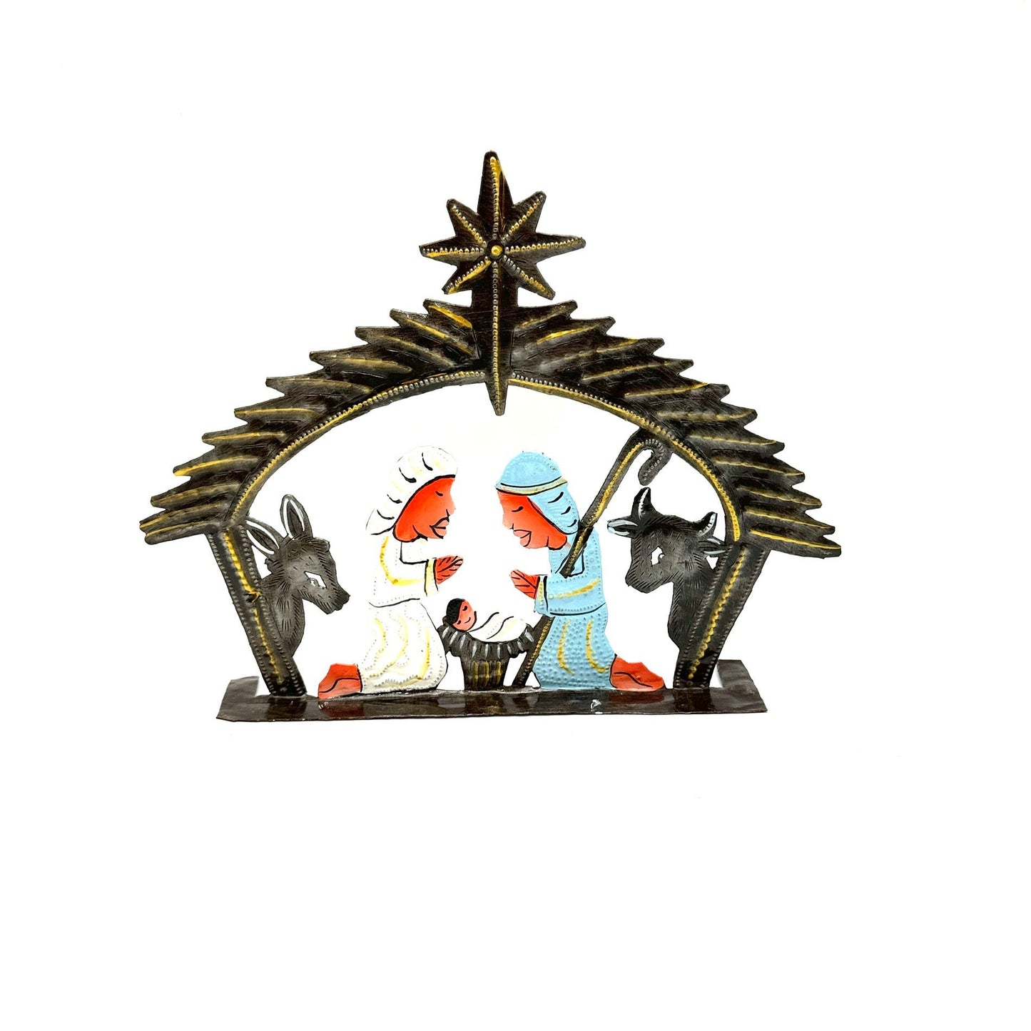Pale Blue and White Nativity