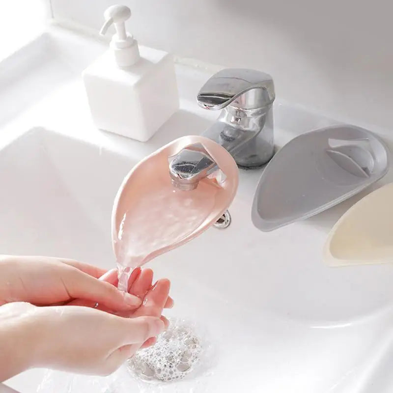 1Pcs Silicone Faucet Extender Solid Color Sink Handle Extension   Bathroom Kitchen Accessories Reach Faucet Rubber Hand Washing