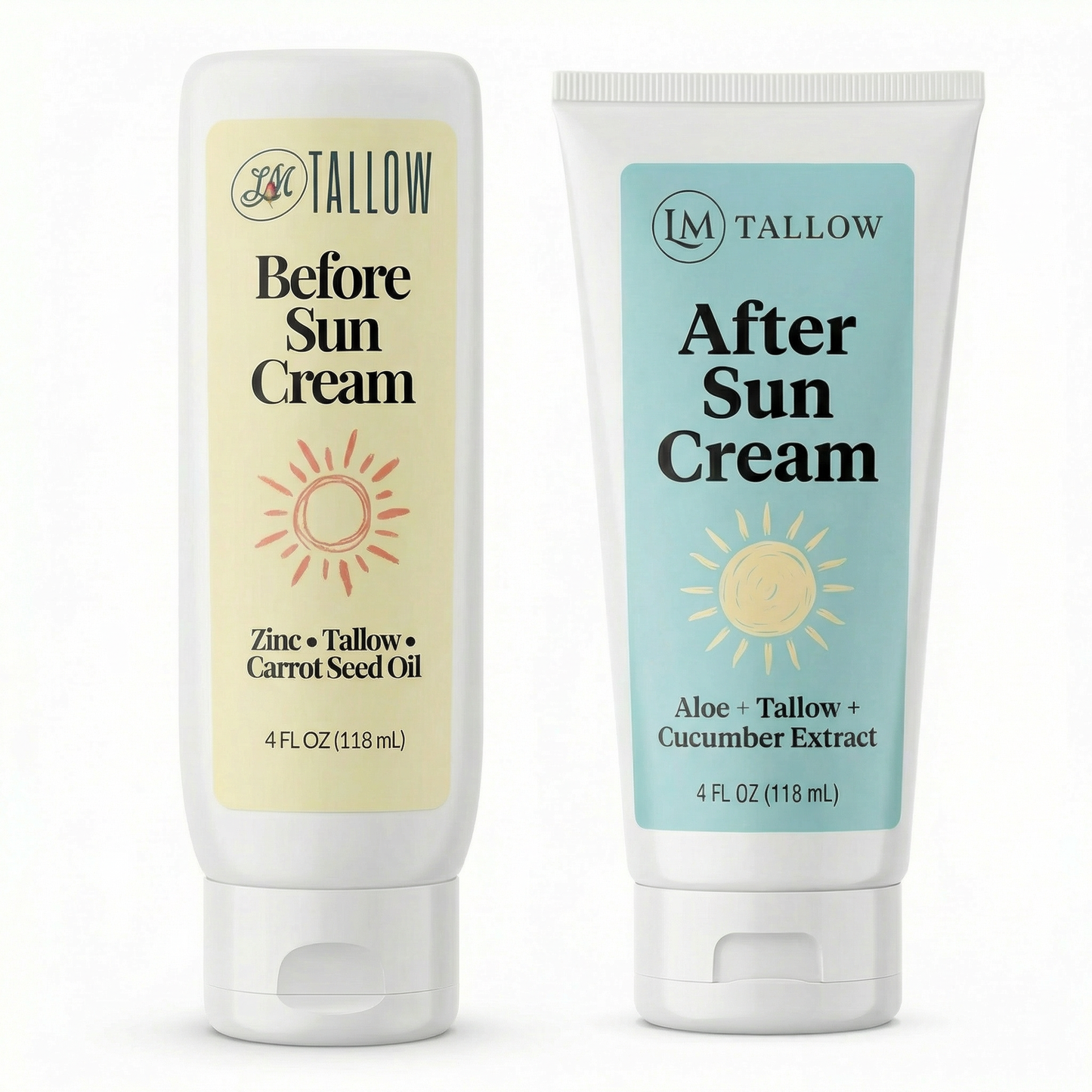 Tallow Sun Care Duo - Natural Before & After Sun Cream Gift Set with Zinc Oxide