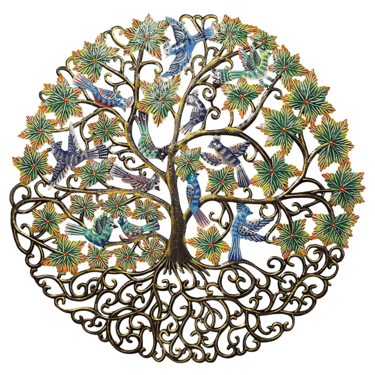 Jumbo Blue and Purple Birds Tree of Life