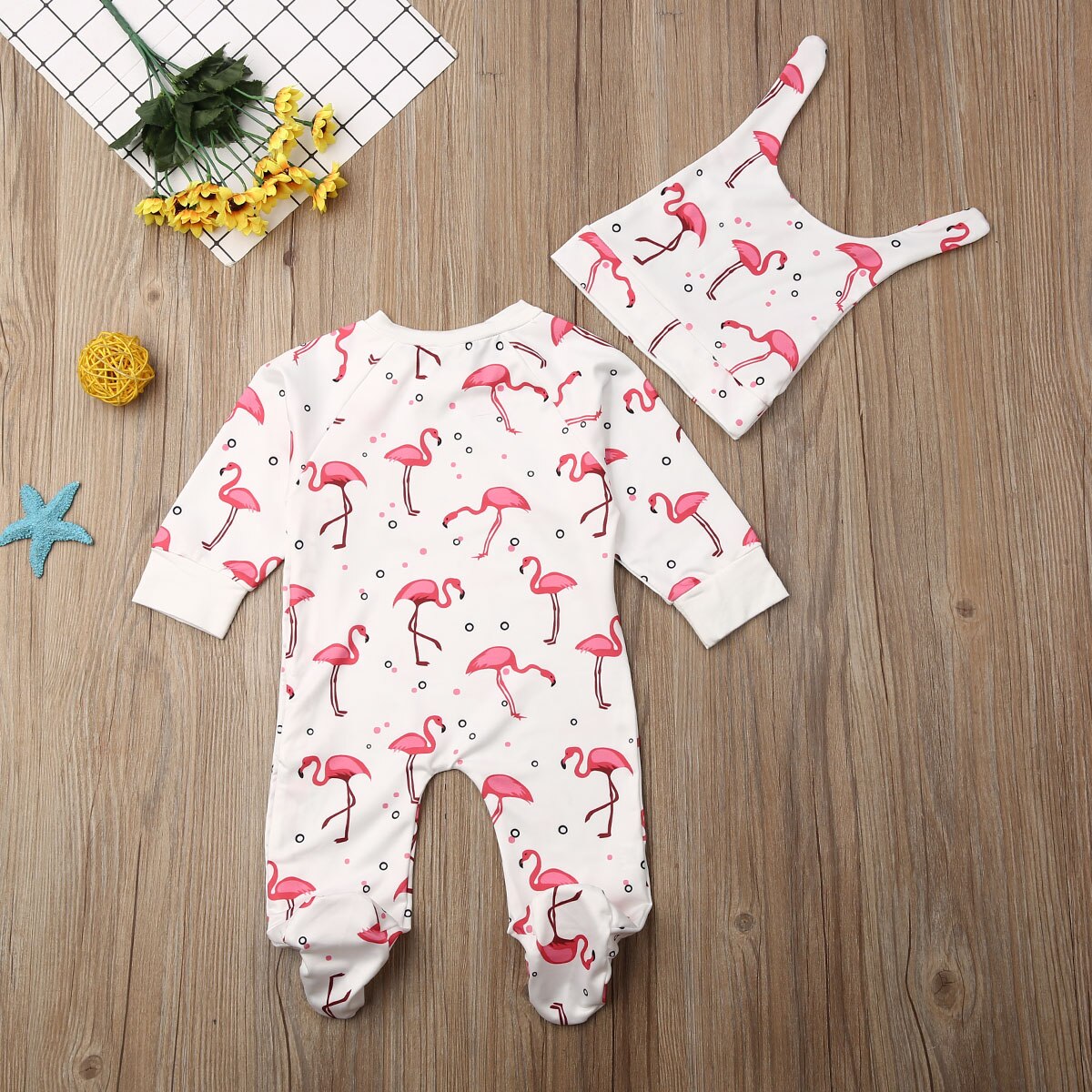 Infant Baby Girl Boys Foot Cover Romper Hat 2pcs