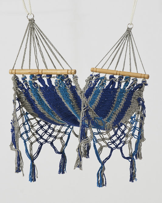 Macrame Mini Hammock/Cat Hammock | Blue, Teal & Gray