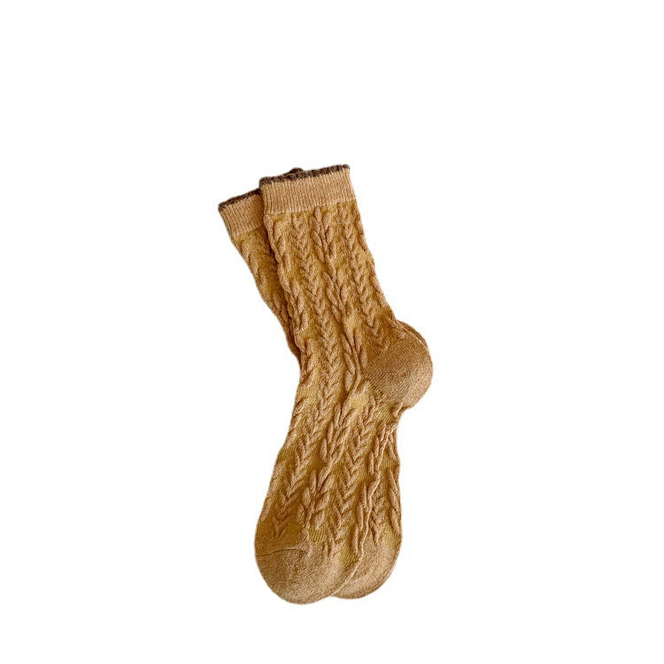 Women's Winter Thick Wool Socks Yellow Series Cashmere Bunching S