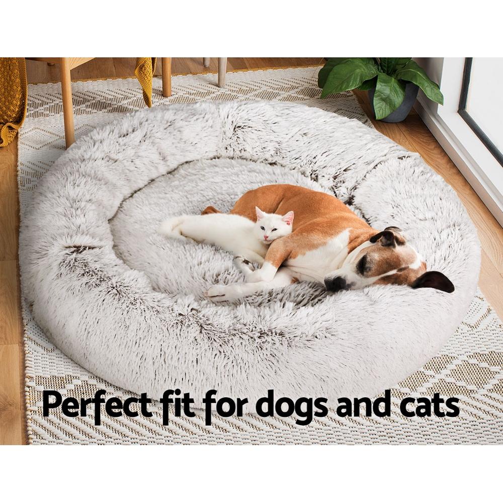 Pet Bed Dog Cat Calming Bed Extra Large 110cm White Sleeping Comfy