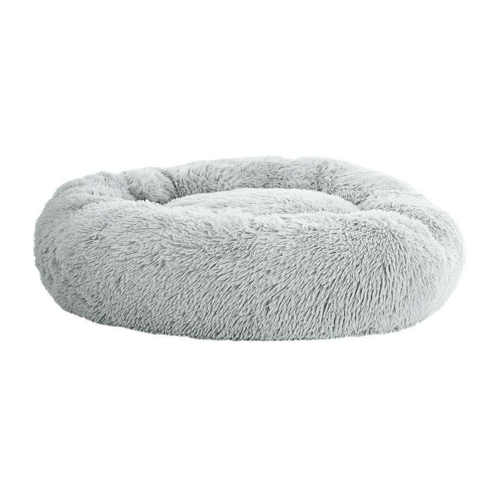 Pet Bed Dog Cat Calming Bed Large 90cm Light Grey Sleeping Comfy Cave