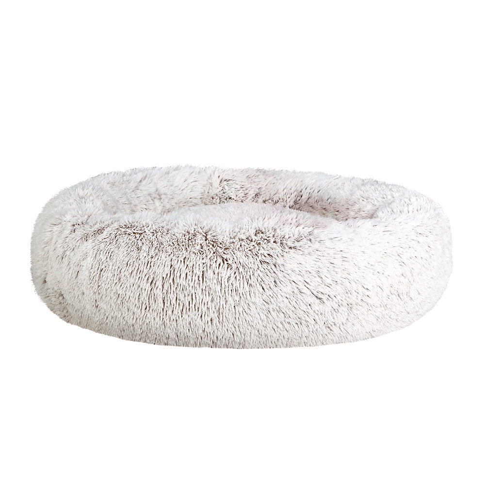 Pet Bed Dog Cat Calming Bed Large 90cm White Sleeping Comfy Cave