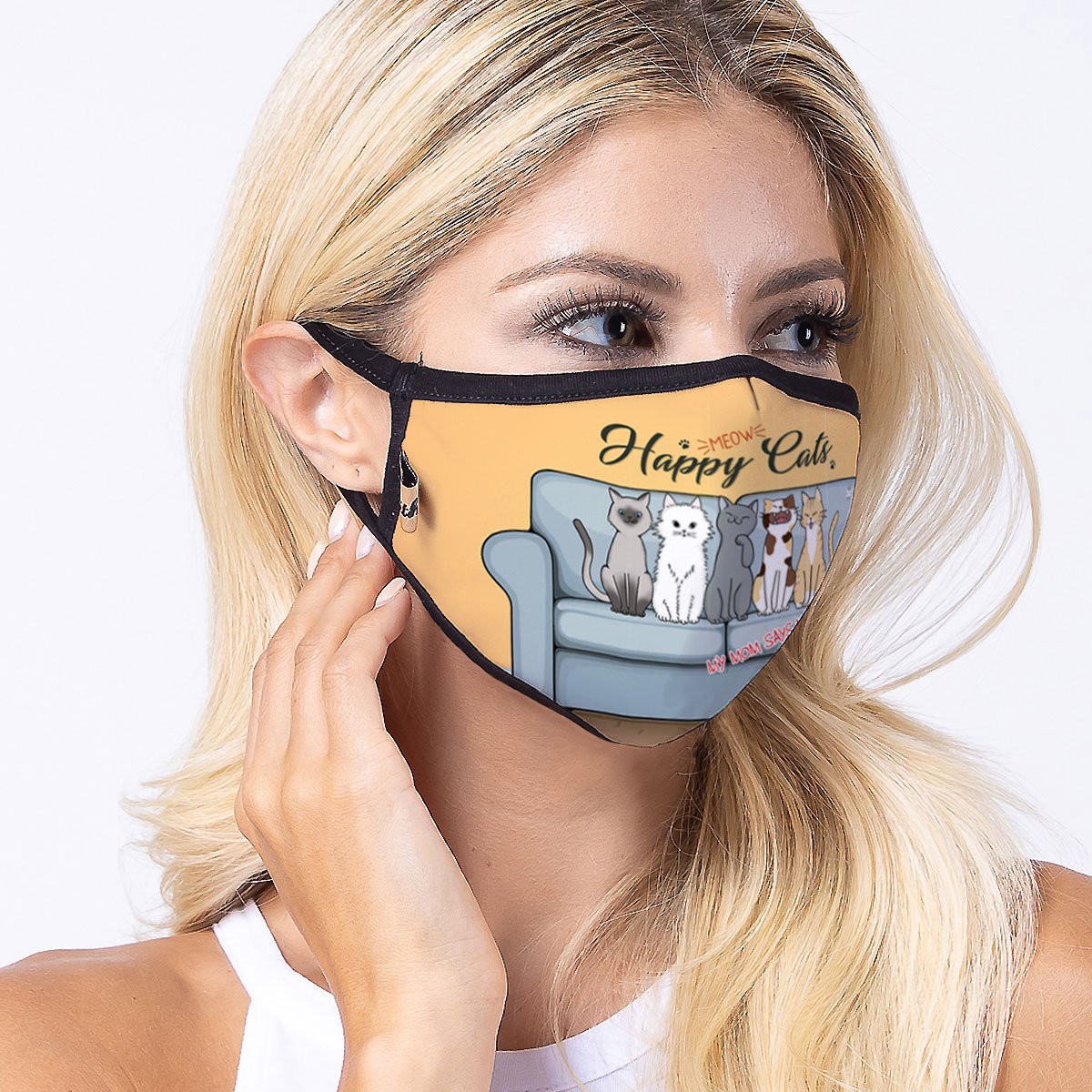 Happy Cat 3-Layered Face Cover-PM0270