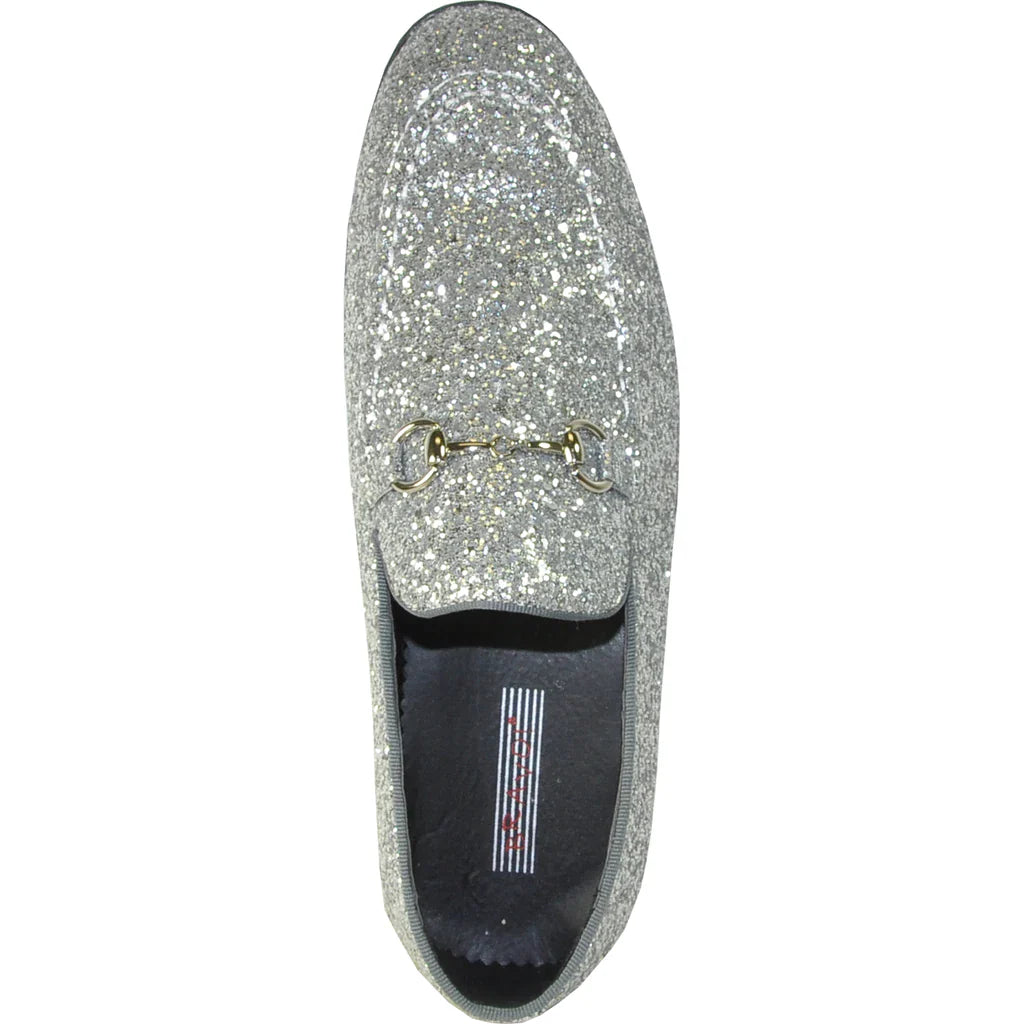 "Bravo 1" Silver Glitter Tuxedo & Prom Shoes