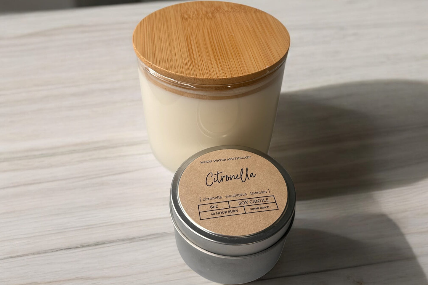 Citronella Candle – 16 oz 3-Wick Outdoor Mosquito Repellent with Essential Oils -- by Moon Water Apothecary!